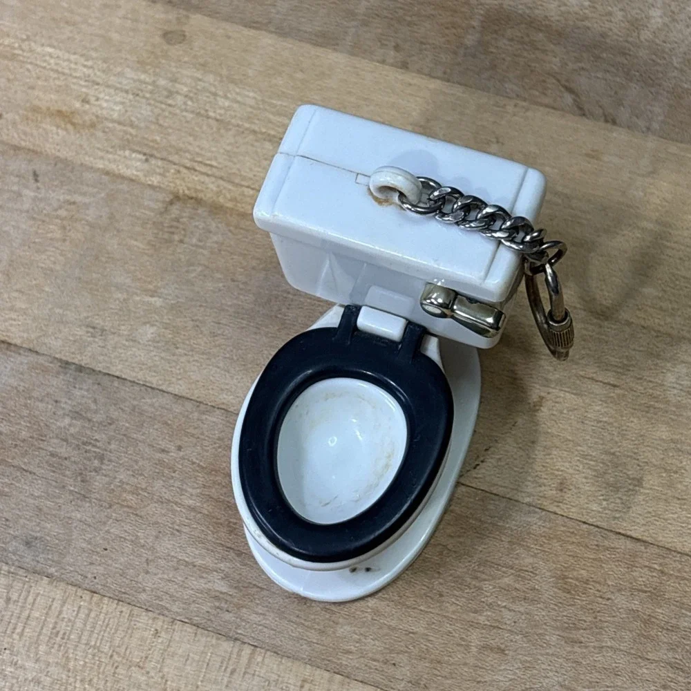 Vintage 1995 Toilet Keychain Fun-Damental Too Ltd Kitschy Novelty Decor